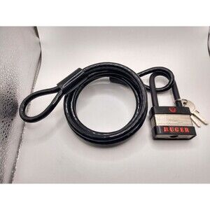 NEW Ruger Gun Lock with 2 keys Padlock Type Model 5025A With Bike Cable Lock